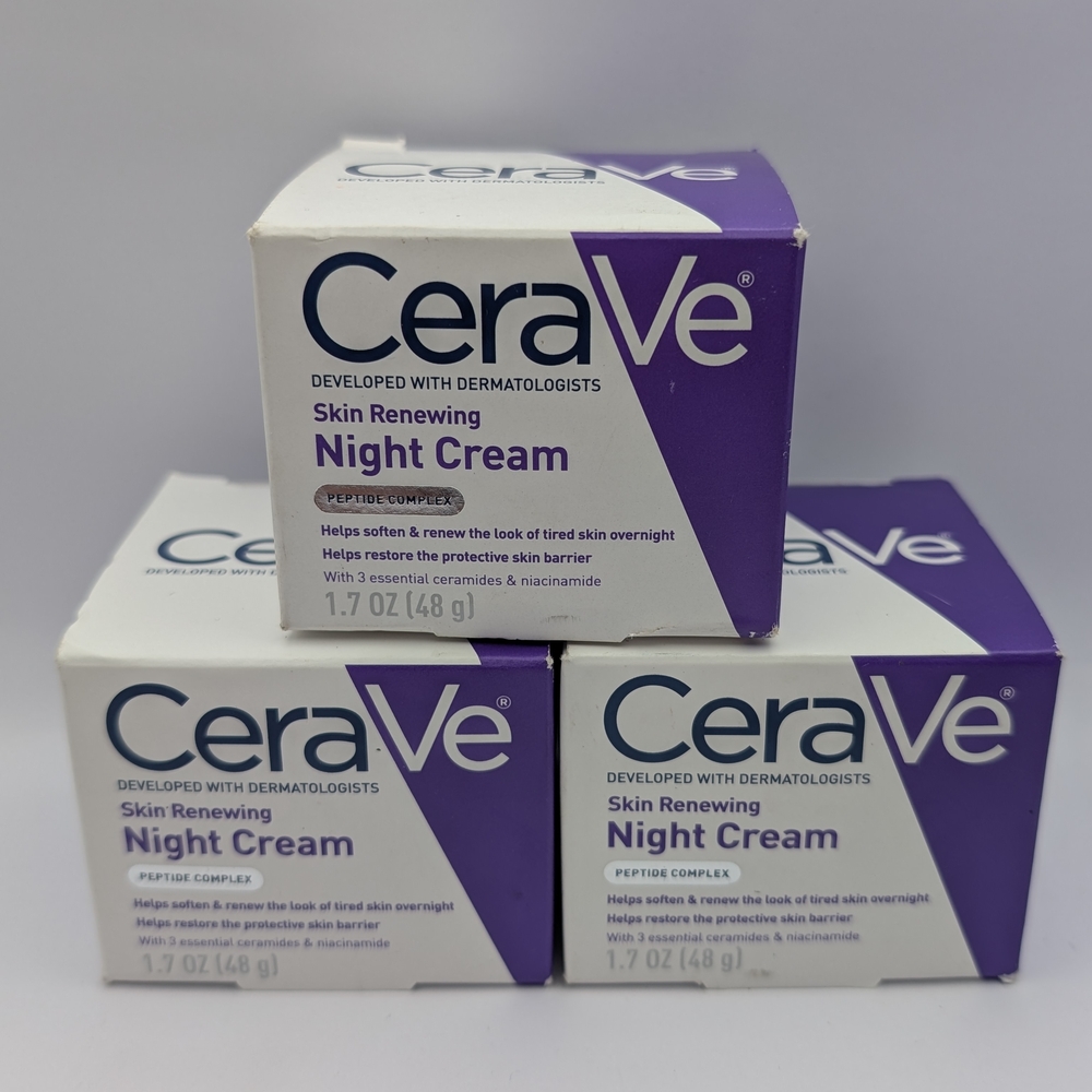 CeraVe Skin Renewing Night Cream - Purple and White